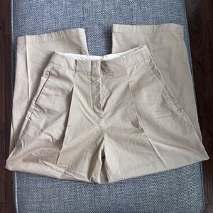 Zara Women's Khaki Tan Pleated High Rise Wide Leg Pants | Sz Small